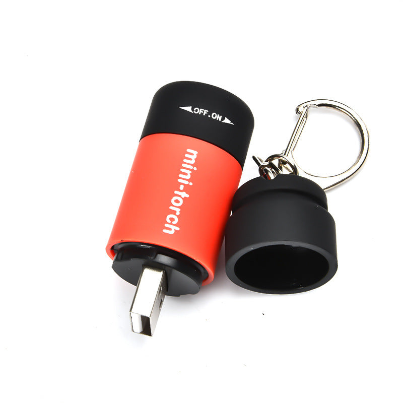 USB Rechargeable Mini Flashlight Pocket Keychain