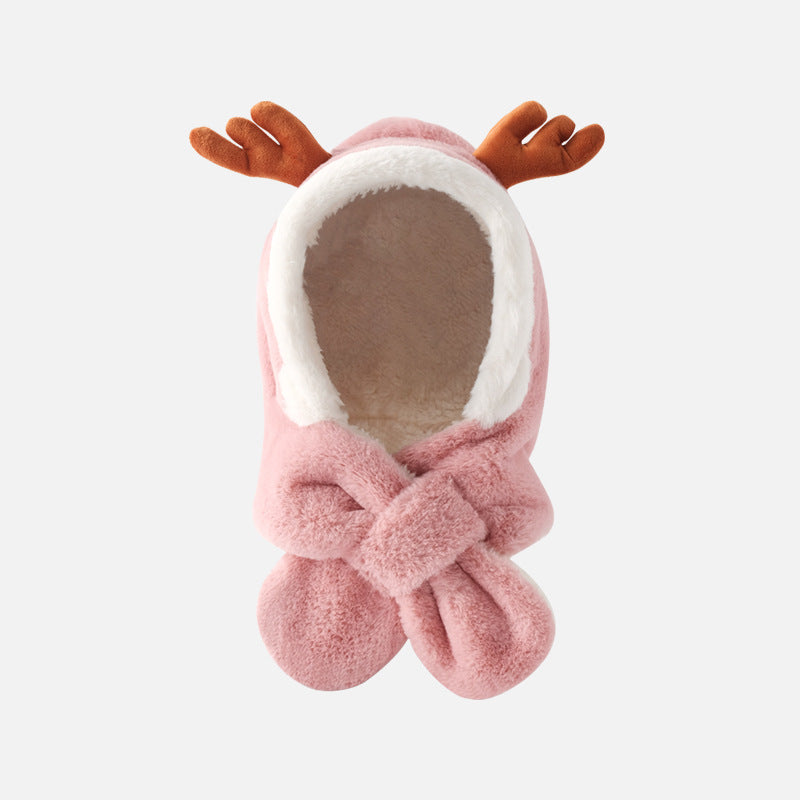 Boys And Girls Hats Baby Plush Scarf All-in-one