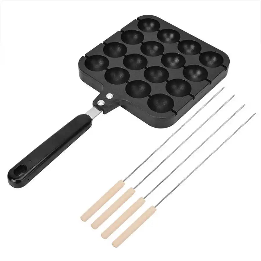 16 Holes Takoyaki Maker Non-Stick Takoyaki Grill Pan Plate Maruko Baking Forms Mold Pan Octopus Baking Machine for Kitchen