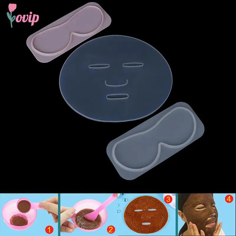 1pc DIY Silicone Reuseable Facial Mask Mold For Fruit Vegetable Mask Machine Maker Clear Mask Mold Tray Mask Making Tool