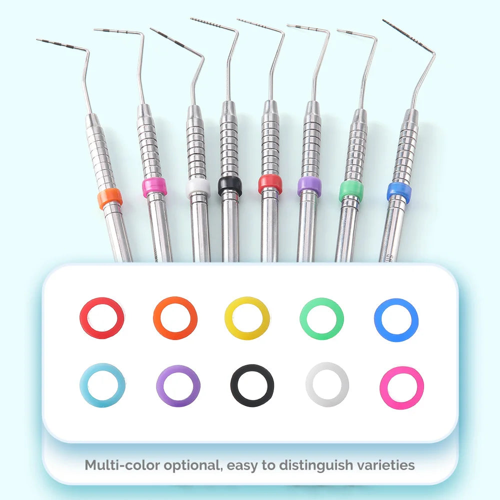 100Pcs Azdent Dental Code Rings Multi-Color Autoclavable Dental Universal Silicone Instrument Color Code Rings Dentistry Tools