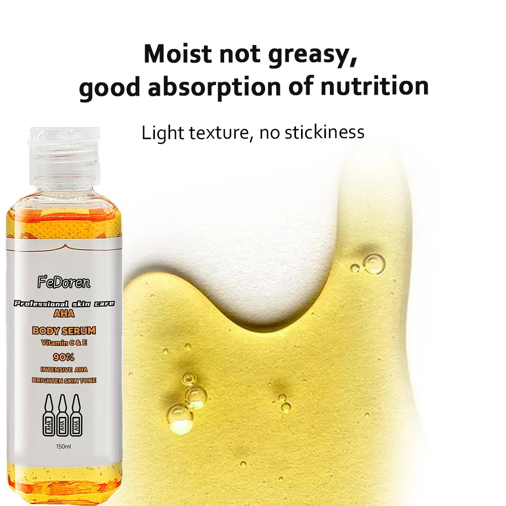 150ml AHA Body Serum Face Brightening Alpha Hydroxy Acids Vitamin C Vitamin E moisturizing Fruit Acid Repair Essence