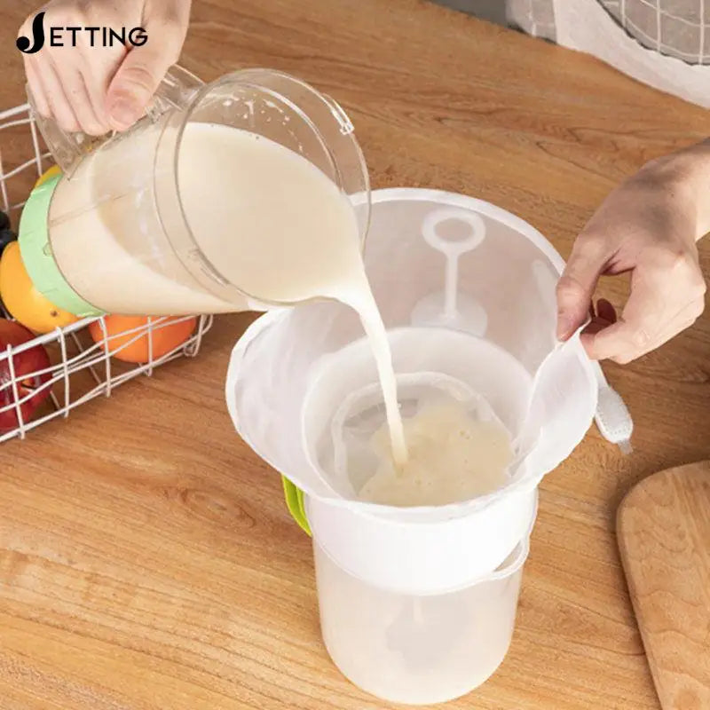 1Pc Soy Milk Filter Net Bag Nylon Liquid Filter Net Bag Milk Coffee Filter Net Bag Reusable Squeeze Mesh Kitchen Tool