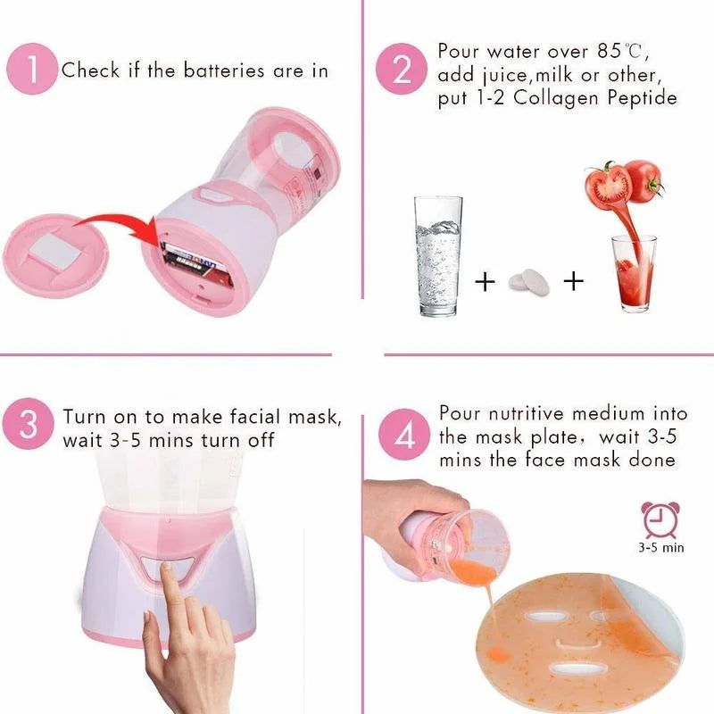 Automatic Fruit Mask Machine Reusable Portable Mini Skin Care Facial Milk Mask Maker Treatment Home Use Beauty Spa Tools Device