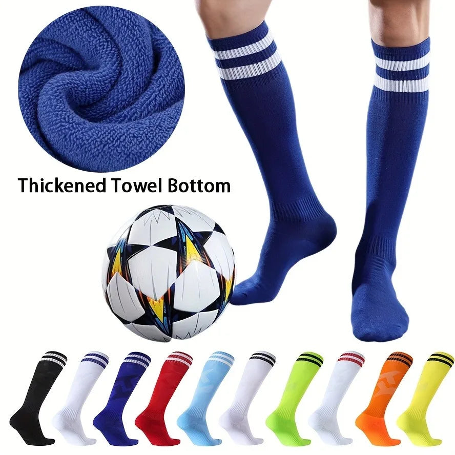 1pair Men's Football Socks, Breathable Sweat-absorbing Sock For Super Foot Bowl