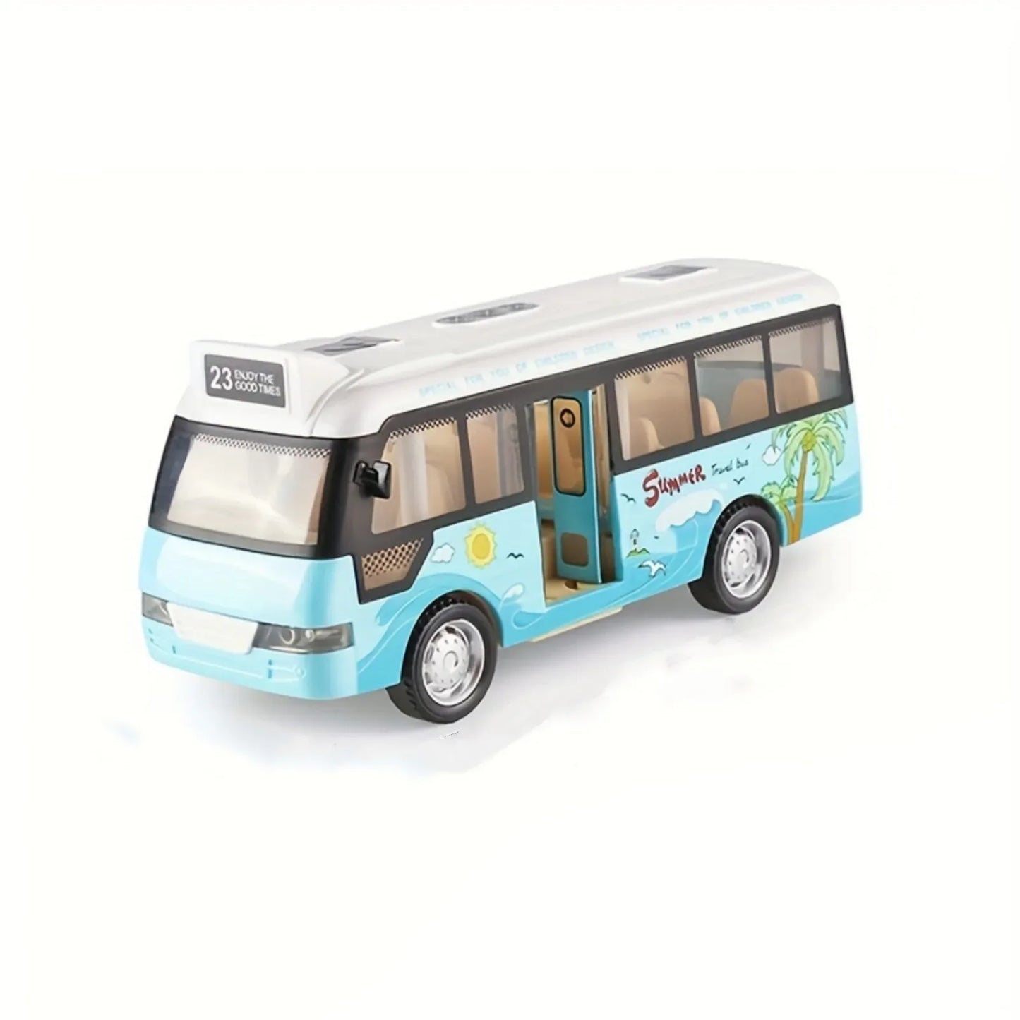 School Bus Toys Cars Die Cast Plastic Little Cars City Bus With Sound And Light Up Friction Powered Cars Play Toys Gift For Kids