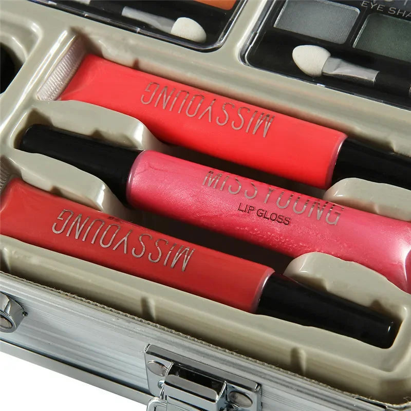 Makeup Gift Set for Women Full Kit Eyeshadow Eye Shadow Palette Foundation Lip Gloss Lipliner Blush Brush Multifun Make Up Tool