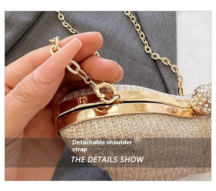 price 4.70 weight 5.47 Cute Butterfly Stripe Clipped Button Metal Women's Chain Messenger Bag