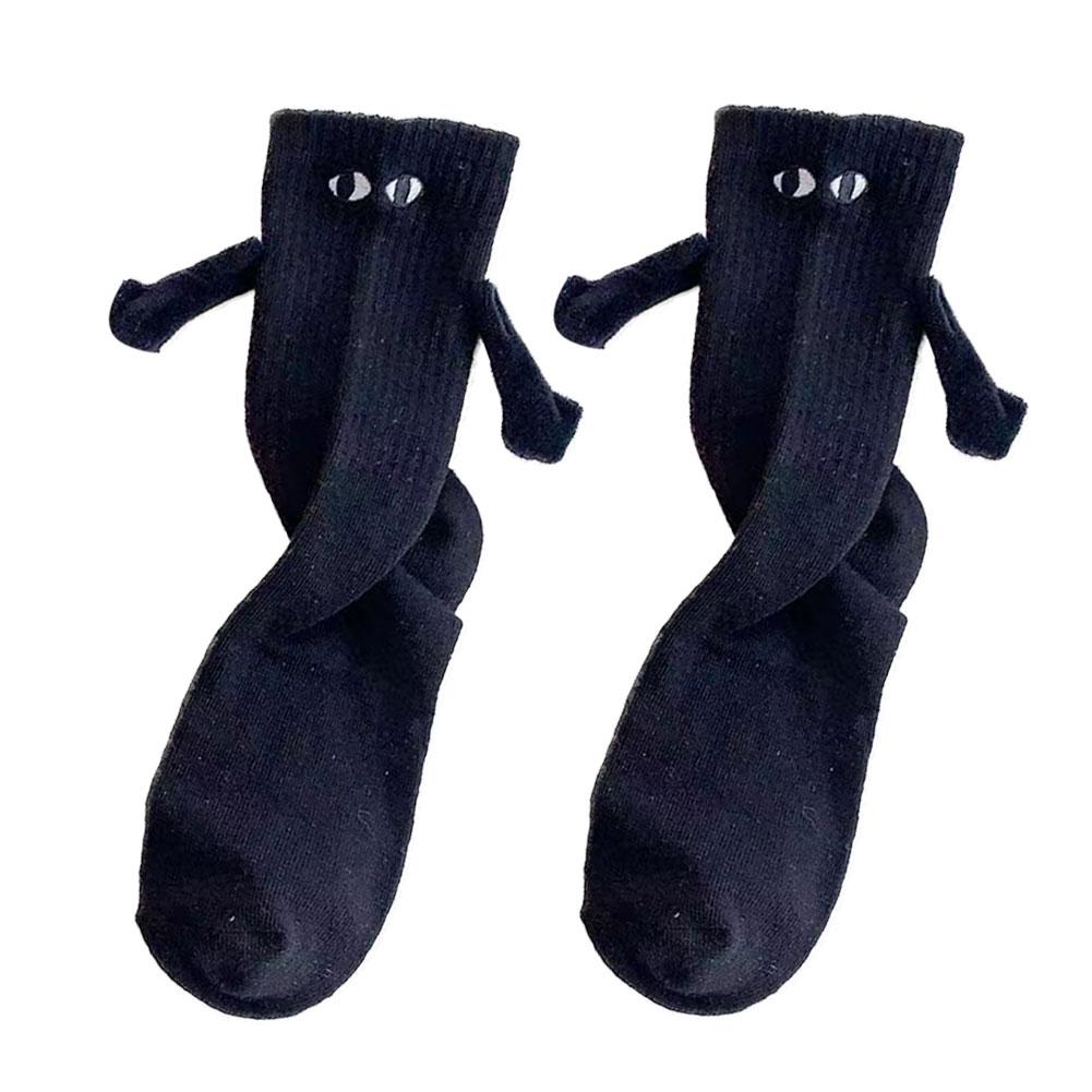 Cartoon Lovely Cotton Breathable Comfortable Doll Eyes Couple Socks Magnetic Club Celebrity Ins toe Socks