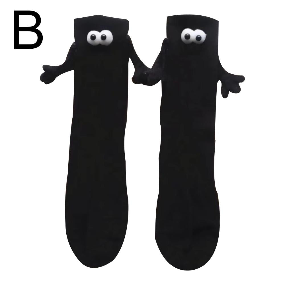 Cartoon Lovely Cotton Breathable Comfortable Doll Eyes Couple Socks Magnetic Club Celebrity Ins toe Socks