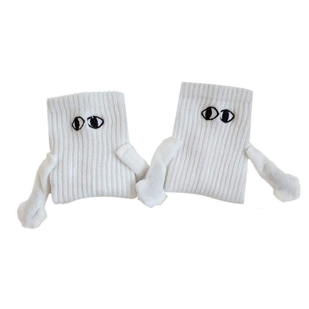 Cartoon Lovely Cotton Breathable Comfortable Doll Eyes Couple Socks Magnetic Club Celebrity Ins toe Socks