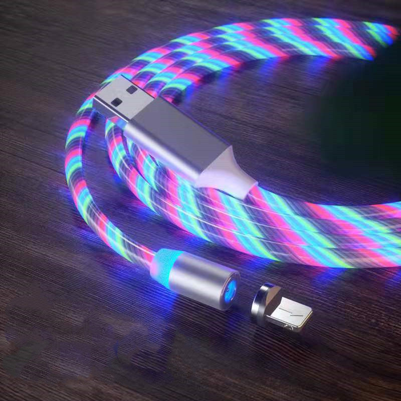 Magnetic Charging Cable Streamer Fasting Cabightinle t ChargiLg Micro USB Cable LED Magnet Charger Type-C Cable