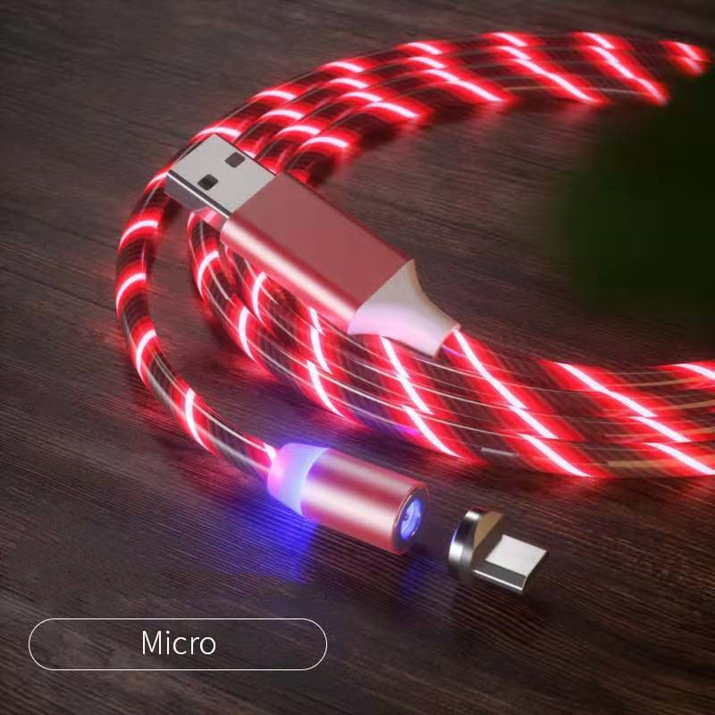 Magnetic Charging Cable Streamer Fasting Cabightinle t ChargiLg Micro USB Cable LED Magnet Charger Type-C Cable
