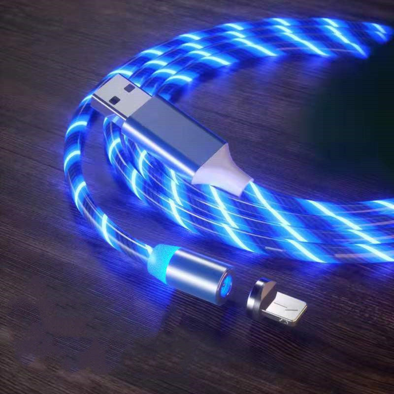 Magnetic Charging Cable Streamer Fasting Cabightinle t ChargiLg Micro USB Cable LED Magnet Charger Type-C Cable