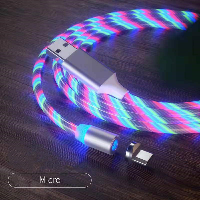 Magnetic Charging Cable Streamer Fasting Cabightinle t ChargiLg Micro USB Cable LED Magnet Charger Type-C Cable