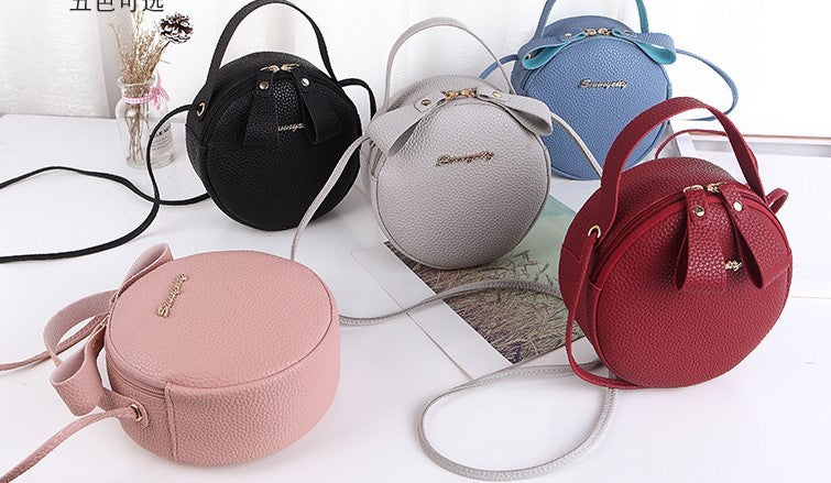 price 1.01 weight 170g Circular Design Fashion Women Shoulder Bag Leather Women's Crossbody Messenger Bags Ladies Purse Female Round Handbag