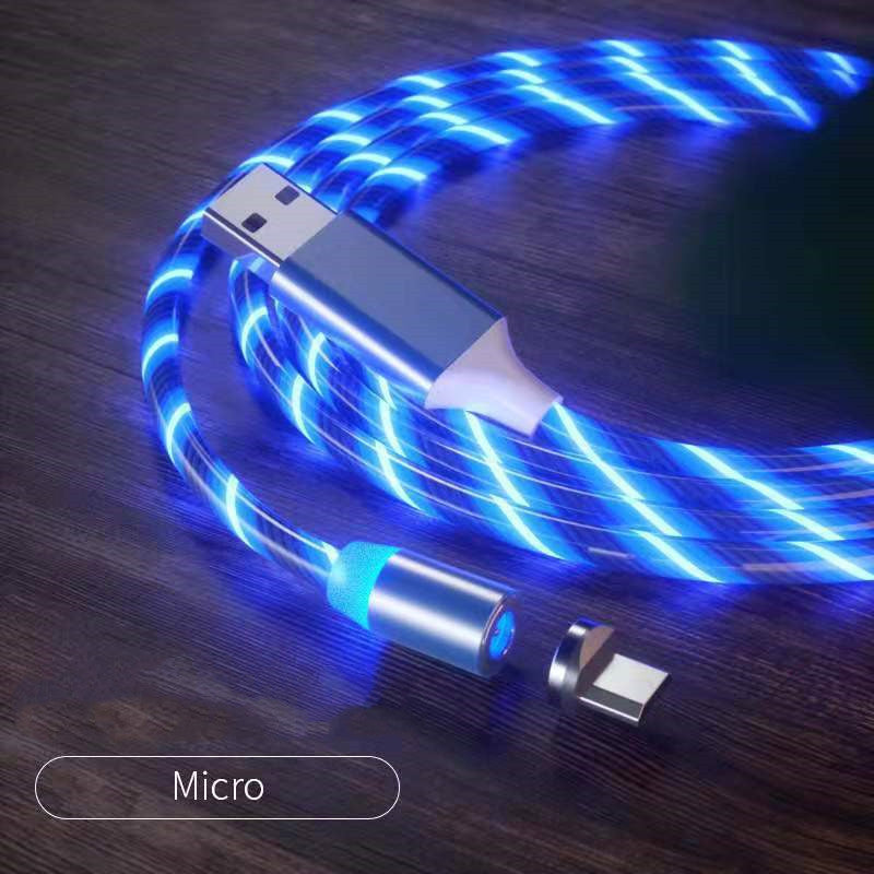 Magnetic Charging Cable Streamer Fasting Cabightinle t ChargiLg Micro USB Cable LED Magnet Charger Type-C Cable