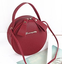 price 1.01 weight 170g Circular Design Fashion Women Shoulder Bag Leather Women's Crossbody Messenger Bags Ladies Purse Female Round Handbag