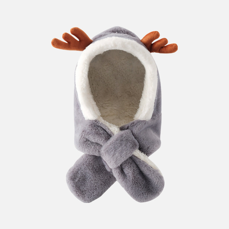 Boys And Girls Hats Baby Plush Scarf All-in-one