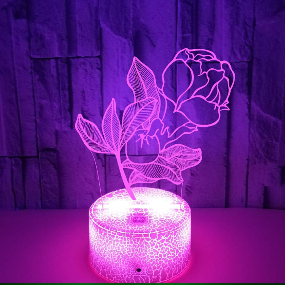 weight 295g Flower 3D Lamp Colorful Touch Remote Control 3D