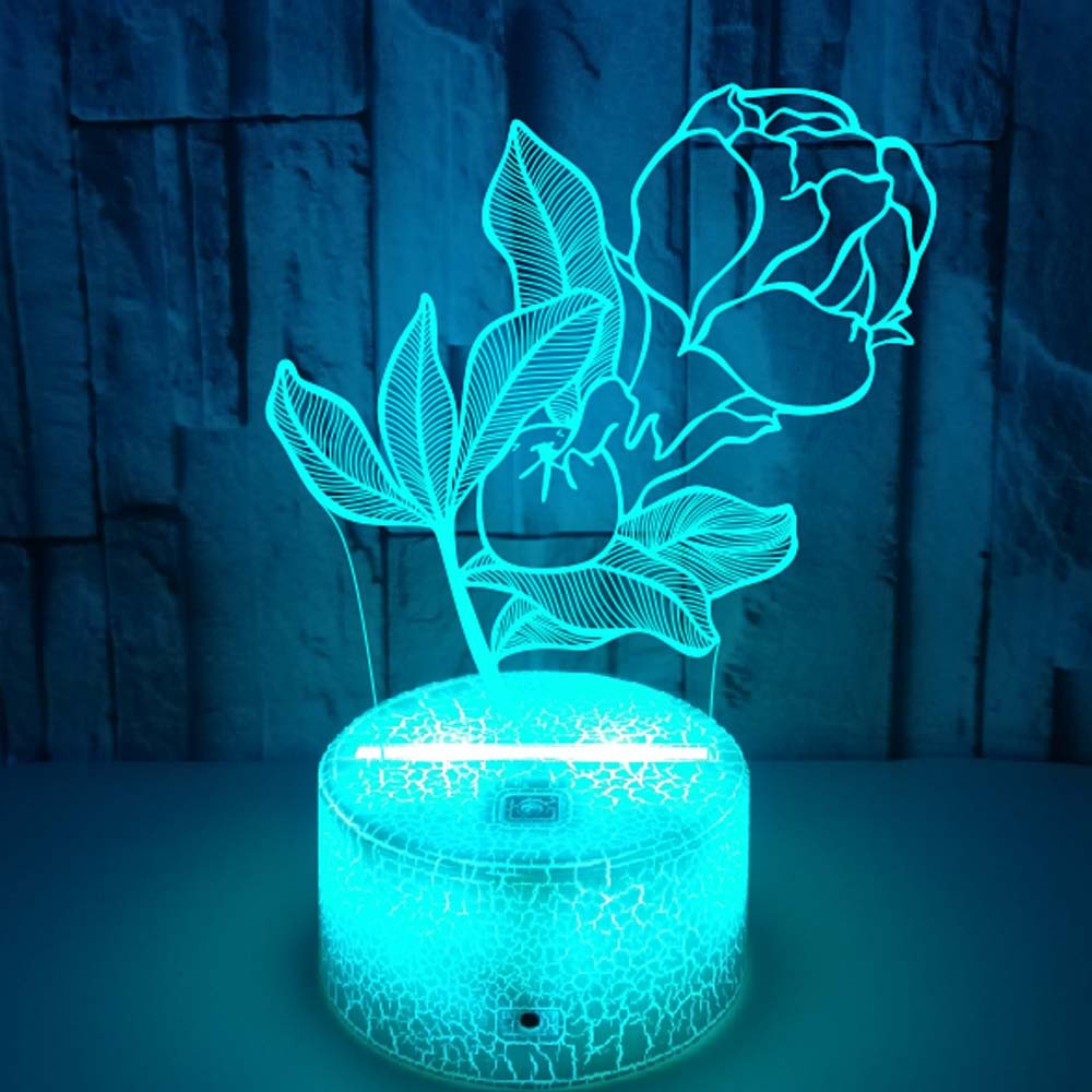 weight 295g Flower 3D Lamp Colorful Touch Remote Control 3D