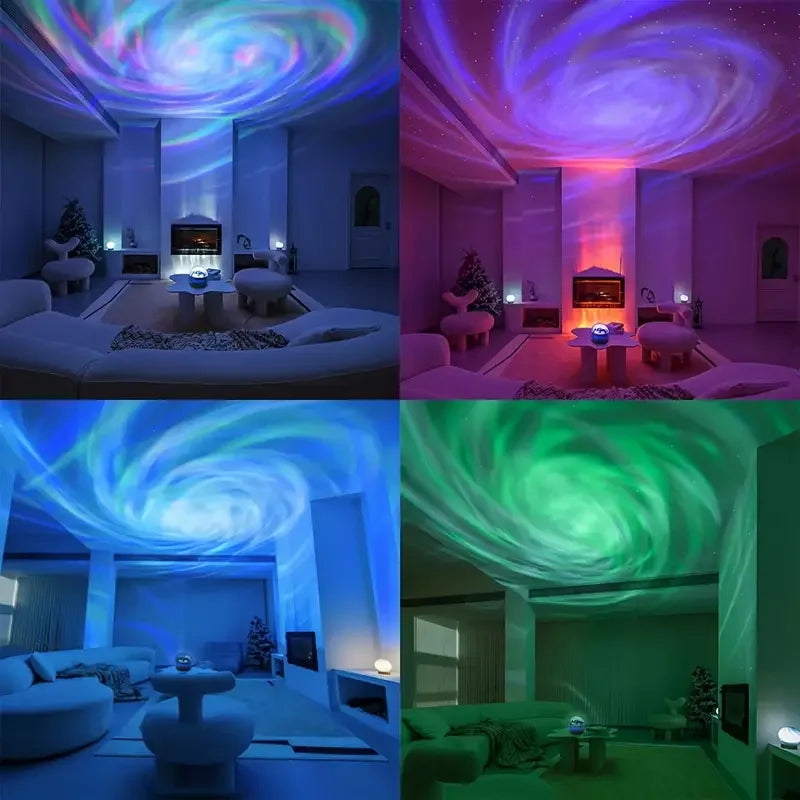 New Galaxy Projection Light LED Water Pattern Starry Sky Lamp Aurora Projector Light Mini Moon Star Night Light for Room Decor