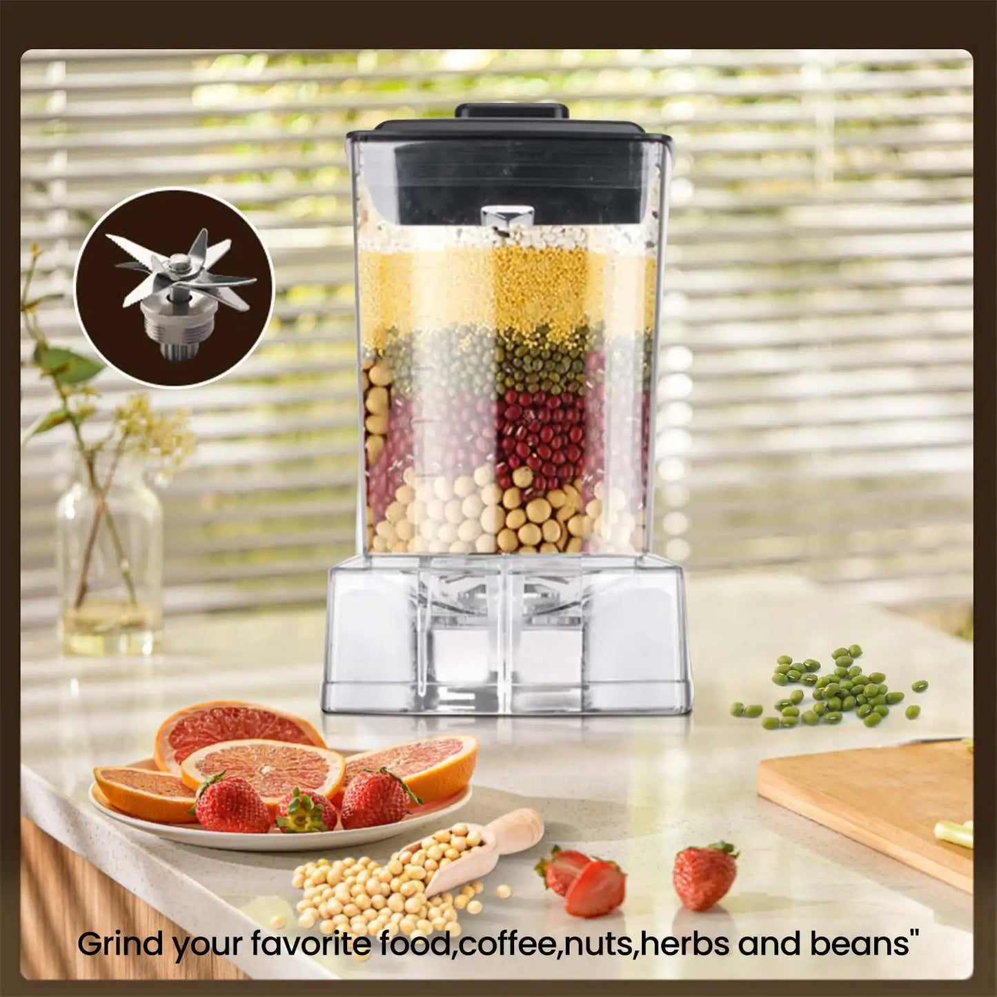 6000W Multi-Function Professional Powerful Blender Juicer Smoothie Maker Table Blender With 2.5L Container Mixer for Ice Fruit