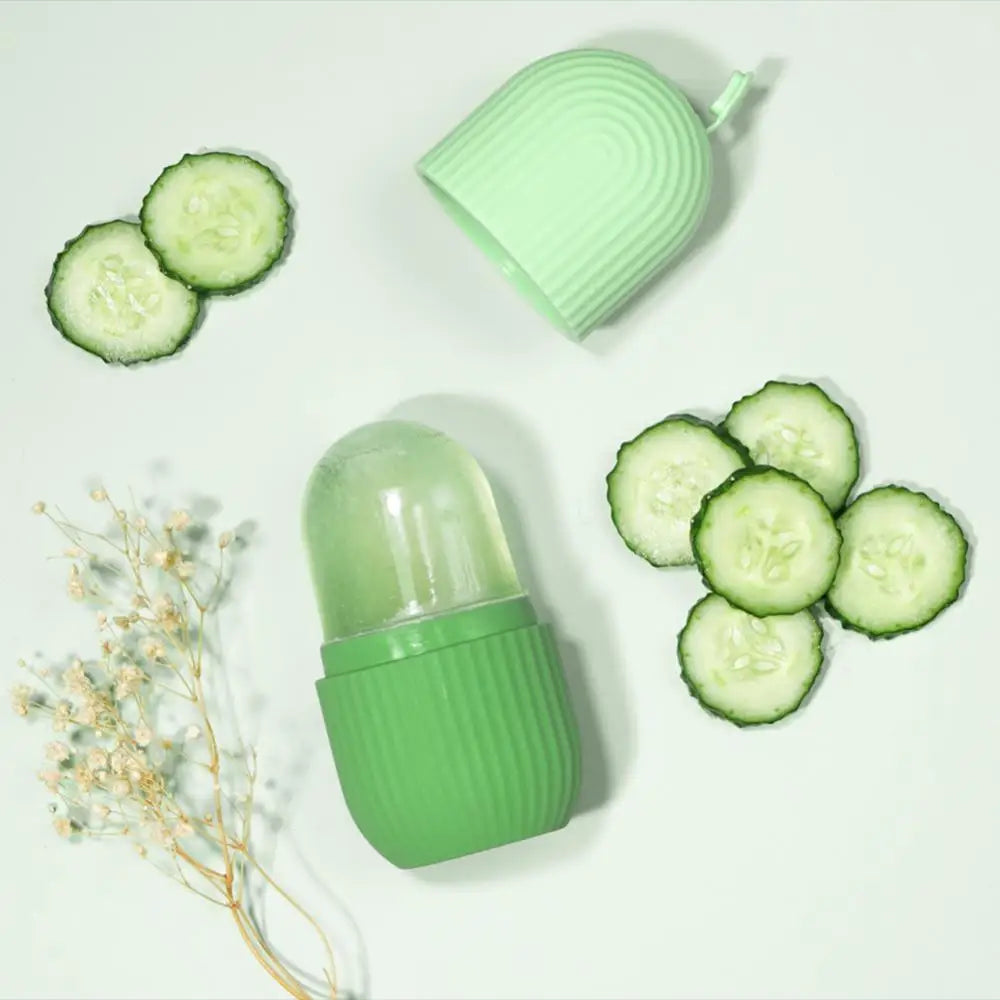 Silicone Cube Tray Shape Face Facial Ice Roller Massage Face Massage Roller Frozen Facial Reusable Ice Face Roller Skincare Tool