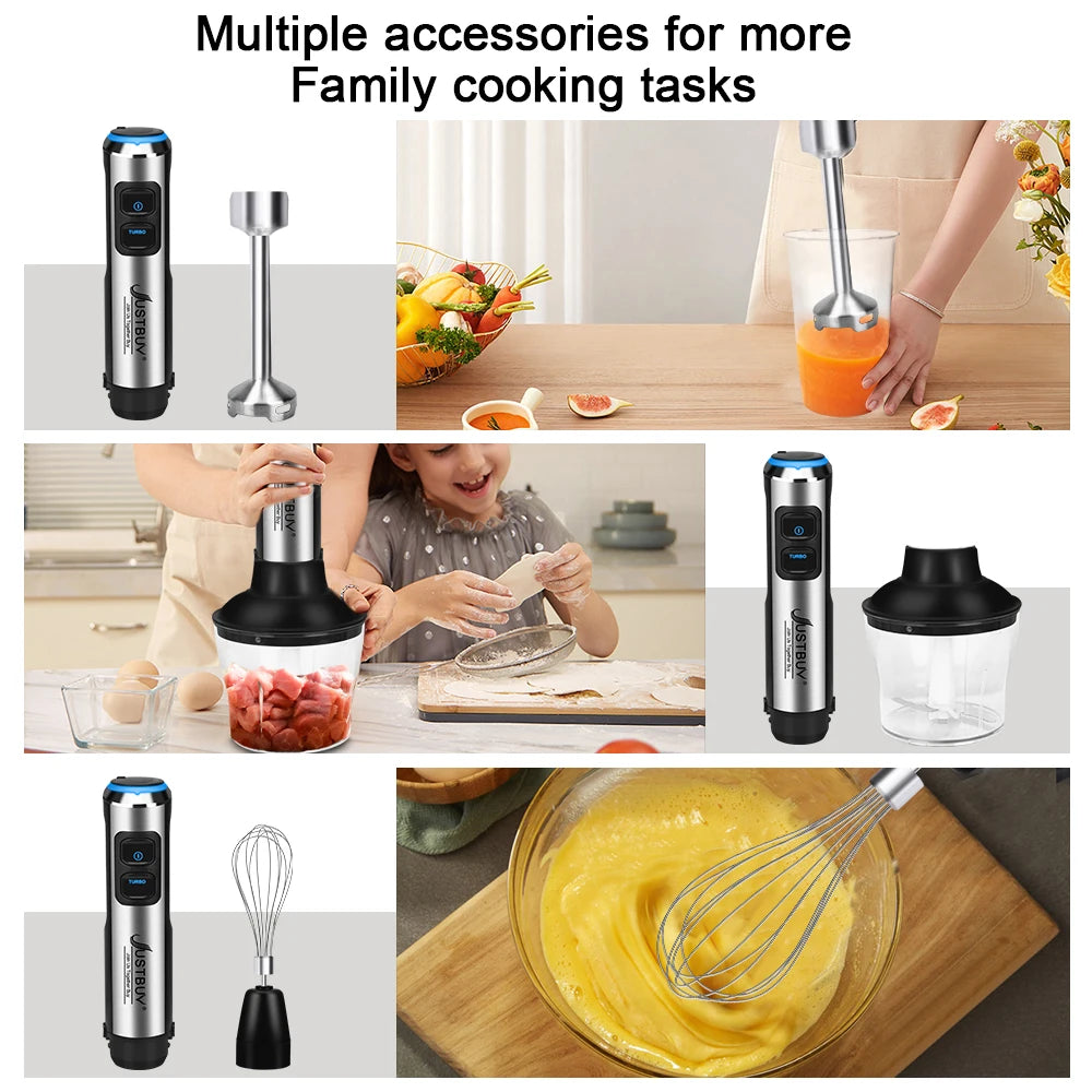 7/6/4 in 1 EU Plug 1500W Electric Stick Hand Blender Stirring Immersion Egg Beater Food and Fruit Processing Multipurpose