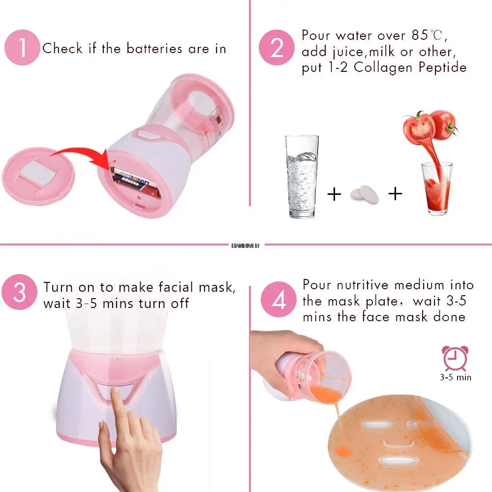 DIY Face Mask Machine Automatic Fruit Vegetable Natural Collagen Facial Masks Maker Therapy Face Mask Machine Facial SPA Beauty