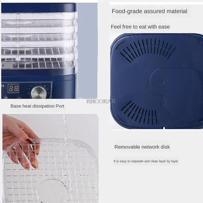 5 Trays Mini Food Dehydrator Fruit Dryer Household Baby Pet Snack Fruit And Vegetable  Snacks Air Dryer EU