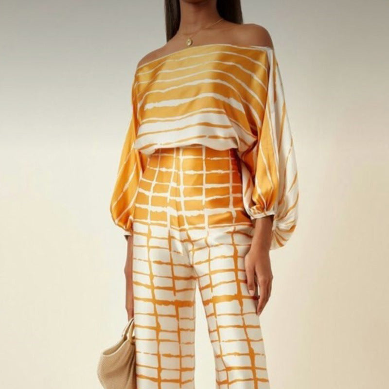 New Women&#039;s Temperament Loose Top Trousers Fashion Two-piece Set