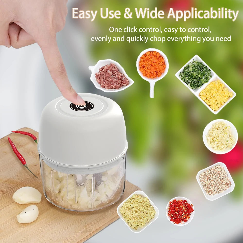 Electric Food Chopper kitchen Grinder Portable Vegetable Garlic Chopper Food Processor Small Mix For Kitchen Household