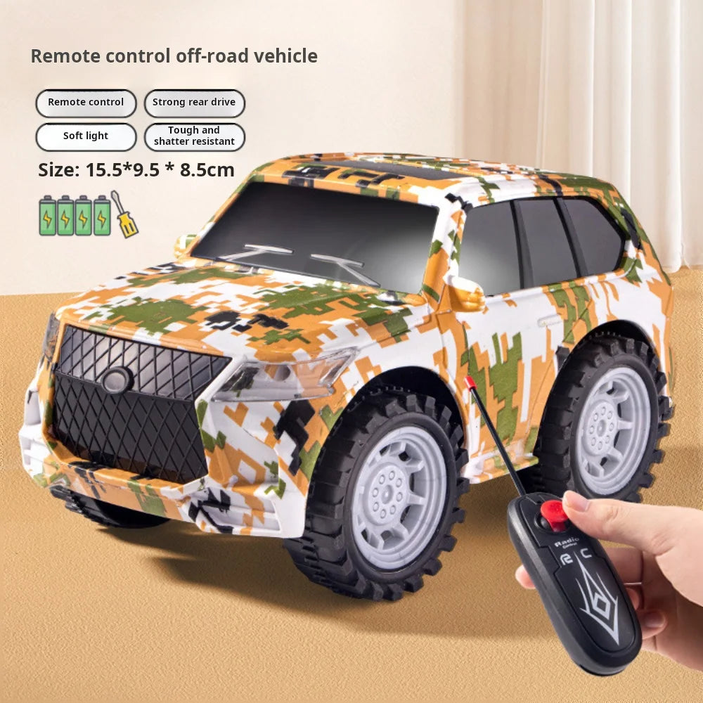 1 Pc Two-Way Electric Remote Control Car Simulation Electric Camouflage Off-Road Sports Car Model Boy Baby Toy(Without Battery)