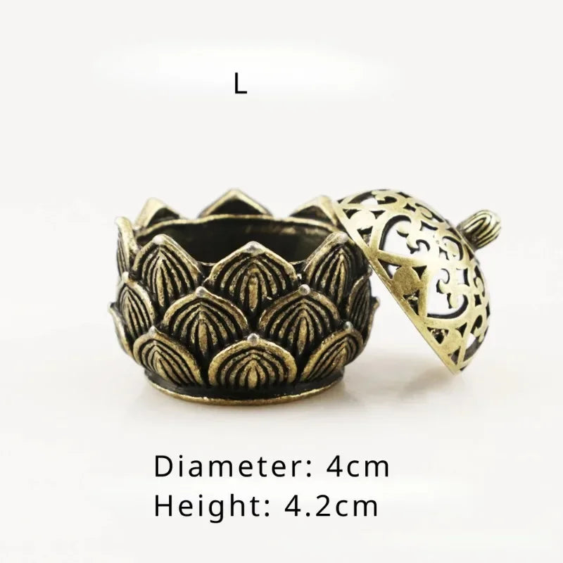 Buddhist Utensils Incense Burner Lotus Incense Censer Archaic Copper Alloy Sandalwood House Furnishings Home Office Decoration