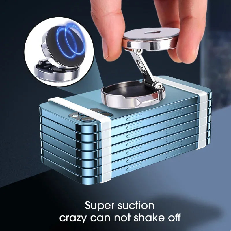 720° Foldable Car Mobile Phone Stand Strong Magnetic Car Holder Round Bracket Support for Universal Phones Mount Holders
