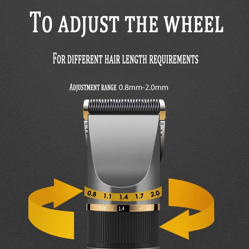 Professional Cordless Hair Trimmer For Men Kit Adjustable Beard&Body Hair Clipper Electric Rechargeable Haircut Machine Washable