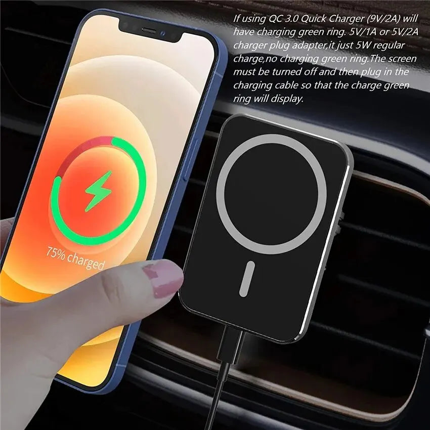 30W Magnetic Car Wireless Charger Macsafe for iPhone 12 13 14 15 Pro Max Mini Air Vent Car Phone Holder Stand Fast Car Charging