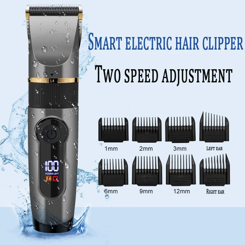 Professional Cordless Hair Trimmer For Men Kit Adjustable Beard&Body Hair Clipper Electric Rechargeable Haircut Machine Washable
