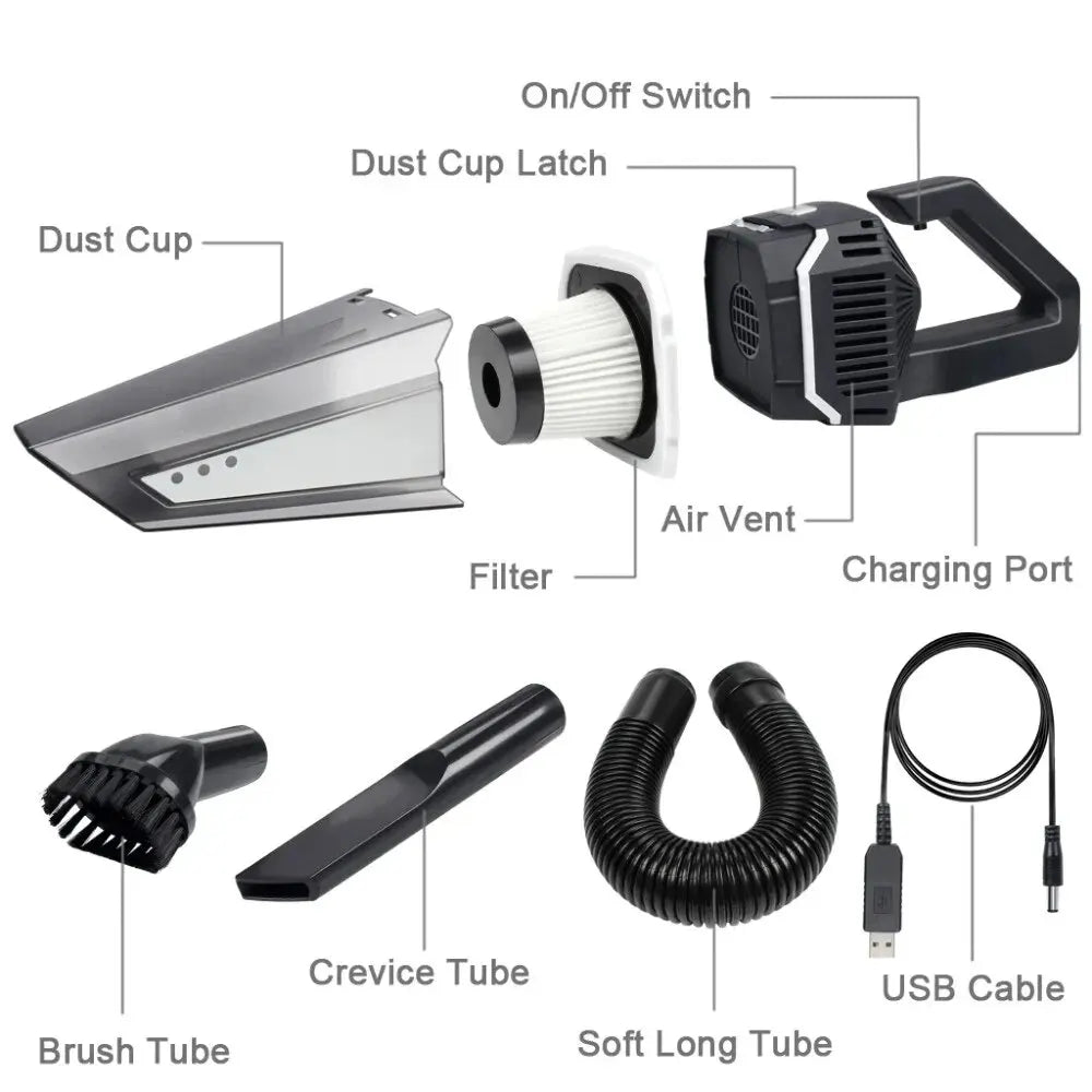 4500Pa Vacuum Cleaner Super Suction Cordless Battery Rechargeable Vacuum Cleaner Dust Clean Wet&Dry Dual Use For Home And Car Va