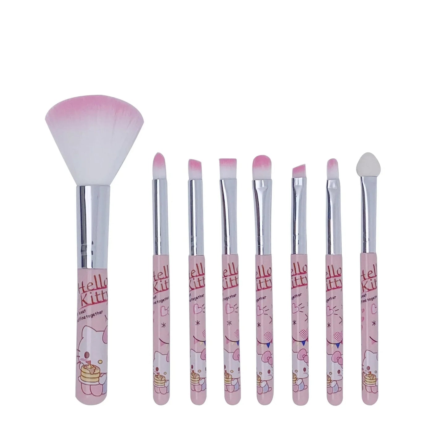 8pcs/box Sanrio Hello Kitty Makeup Brush Set Anime Card Set Print Beginner Blush Eyebrows Lip Brush Eyeshadow Brush Beauty Tool