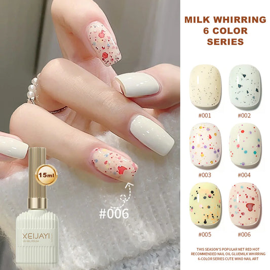 XEIJAYI 15ml Milk White Gel Nail Polish Lakiery Hybrydowe Do Paznokci Soak Uv Led Semi-permanent Varnish Nail Art Accessories