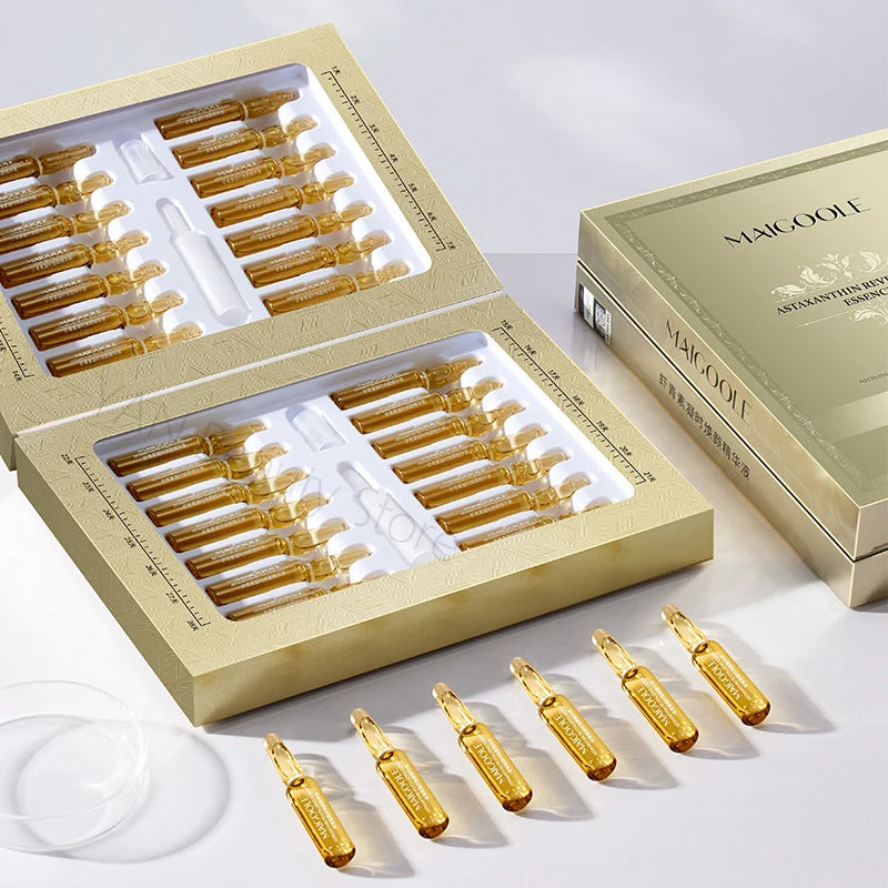 Astaxanthin Anti Wrinkle Facial Ampoules Sets Collagen Firming Serum Vitamin C Anti-Aging Essence Hyaluronic Acid Beauty Health