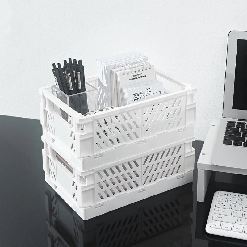 Plastic Foldable Storage Crate Folding Box Basket Stackable Makeup Jewellery Toys Boxes For Storage Case Organizer