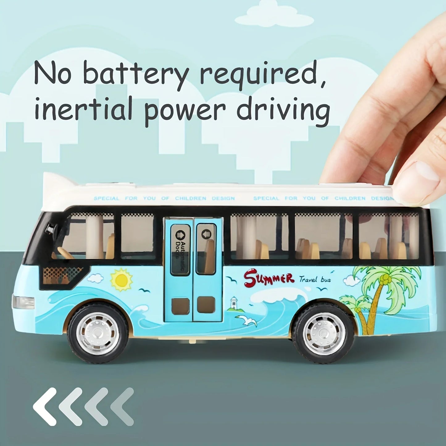 School Bus Toys Cars Die Cast Plastic Little Cars City Bus With Sound And Light Up Friction Powered Cars Play Toys Gift For Kids