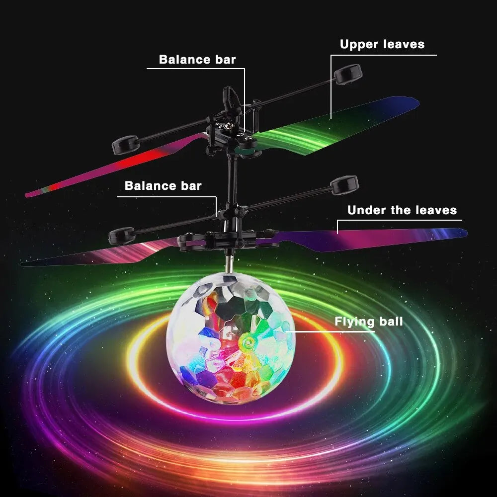 1Pc Colorful Mini Drone Shinning LED Drone Flying Ball Helicopter Light Crystal Ball Induction Quadcopter Aircraft Kids Toys