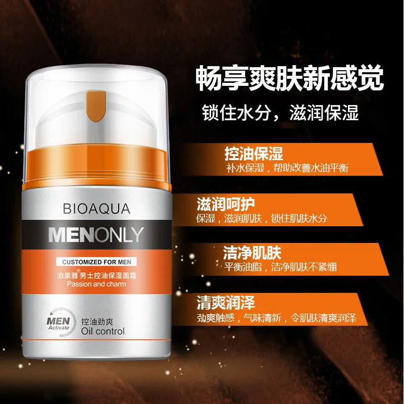 BIOAQUA Brand Men Skin Care Deep Hydrating Moisturizing Oil-control Face Cream Firming Day Cream 50g Men's Skin Care Products