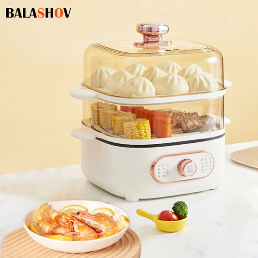 10.5L Electric Food Steamer Large Capacity Double Layers Multi Cooker Breakfast Maker Household Mini Steam pot Cooking Machine