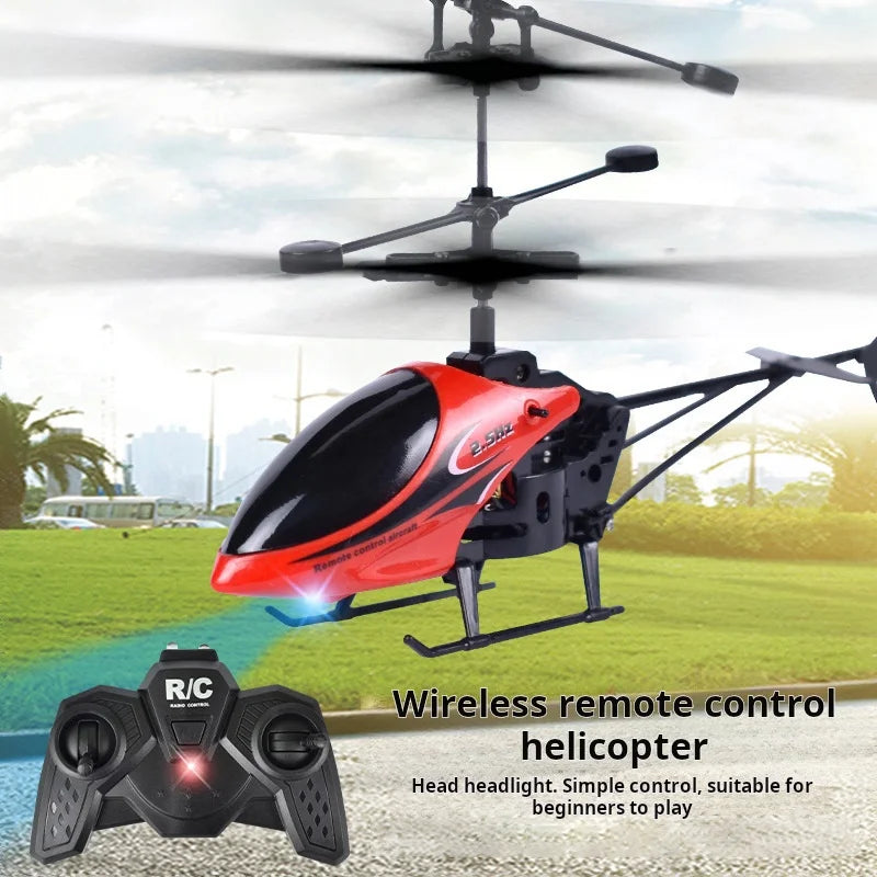 Remote Control Helicopter 2-Channel Remote Control Aircraft Aircraft Charging Luminescent Mini Aircraft Model Toy Birthday Gift