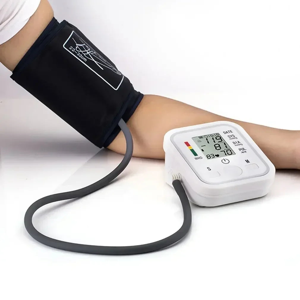 Portable Digital Upper Arm Blood Pressure Monitor Measurement Tool Blood Pressure Monitor Meter Tonometer Sphygmomanometer